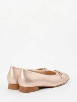 Damen Hassia – Loafer-Ballerinas aus Metallicleder Roségold