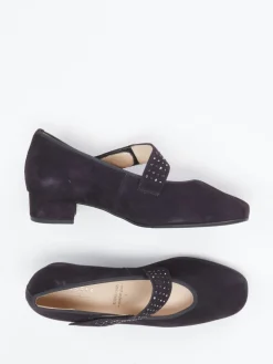 – Mary Jane Pumps aus Veloursleder Dunkel*Hassia Online