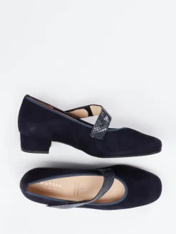 – Mary Janes aus Veloursleder Dunkel*Hassia Discount