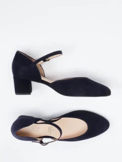 – Mary-Jane-Pumps aus Veloursleder Dunkel*Hassia Discount