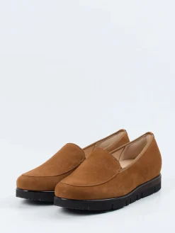 Damen Hassia – Slipper aus Veloursleder cognac