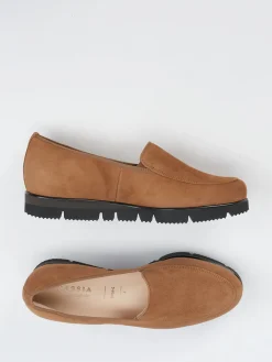 Damen Hassia – Slipper aus Veloursleder cognac