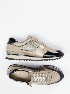 Damen Hassia – Sneaker aus Metallicleder und Velours