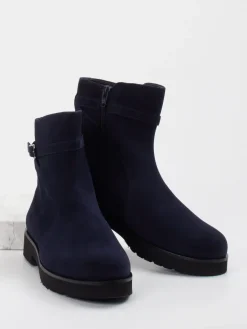 Damen Hassia – Stiefeletten aus Veloursleder Dunkel