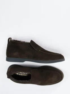 Herren Henderson – Hausschuh aus Veloursleder dunkel