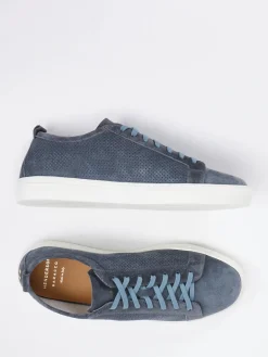 – Sneaker aus Veloursleder stahlblau*Henderson New