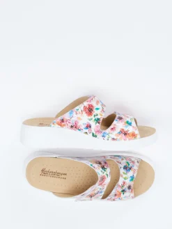 Damen Hickersberger – Komfort-Pantoletten aus Leder mit Blütenprint