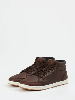 Herren HUB – Mid-Top Sneaker aus Fettleder dunkel