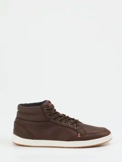 Herren HUB – Mid-Top Sneaker aus Fettleder dunkel