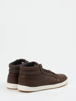 Herren HUB – Mid-Top Sneaker aus Fettleder dunkel