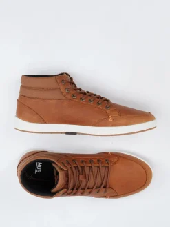 – Mid-Top Sneaker aus Fettleder rost*HUB Outlet