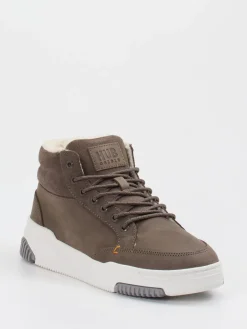 Herren HUB – Mid-Top Sneaker aus Kalbleder mittelbraun