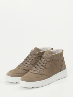– Mid-Top Sneaker aus Nubukleder taupe*HUB Discount
