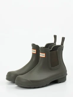 Damen Hunter – Chelsea-Stiefelette aus Gummi Oliv