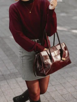 Damen HURRAY – Feinstrickpullover aus Kaschmir in Bordeaux