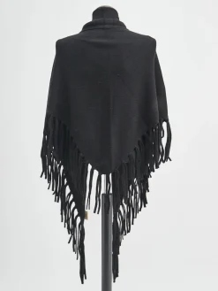 – Poncho aus Kaschmir mit Fransen*HURRAY