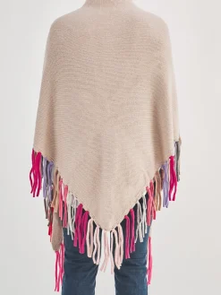– Poncho aus Strick mit color-Fransen*HURRAY Online