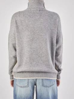 Damen HURRAY – Rollkragenpullover aus Kaschmir Hellgrau