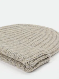 – Strick-Beanie aus Kaschmir in Beigegrau*HURRAY Online