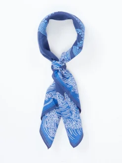 Damen Inouitoosh – Bandana aus Baumwolle-Seide Tiefblau