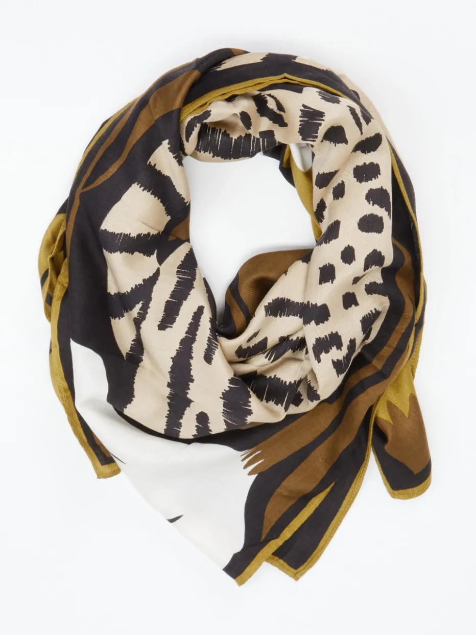 Damen Inouitoosh – Halstuch aus Seide und Modal mit Animalprint