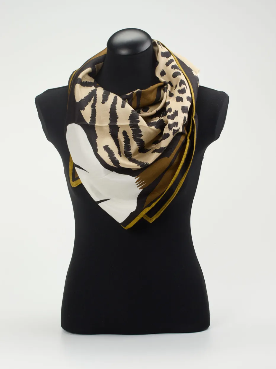Damen Inouitoosh – Halstuch aus Seide und Modal mit Animalprint