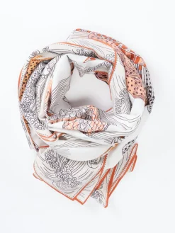 Damen Inouitoosh – Tuch aus Baumwolle und Seide in Cremeweiß