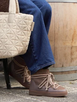 Damen Inuikii – Stiefeletten aus Veloursleder in Taupe