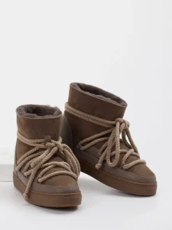 Damen Inuikii – Stiefeletten aus Veloursleder in Taupe