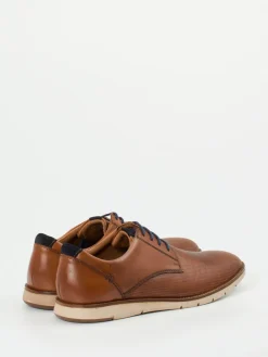 Herren Josef Seibel – Derby-Schuhe aus geprägtem Leder cognac