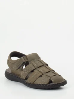 Herren Josef Seibel – Fischersandalen aus Fettleder olivbraun