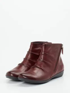 Damen Josef Seibel – Komfort-Stiefelette aus Glattleder bordeaux