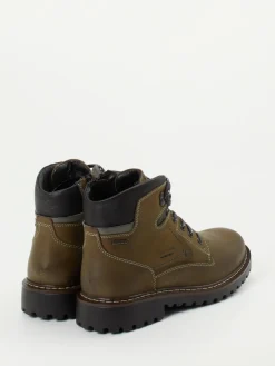 Herren Josef Seibel – Schnürboots aus Fettleder olivbraun