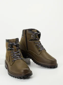 Herren Josef Seibel – Schnürboots aus Fettleder olivbraun