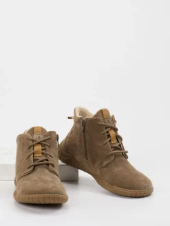 – Schnürstiefelette aus Veloursleder taupe*Josef Seibel Best