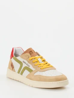 – Sneaker aus Kalbleder Beige-Rot*Kamo Gutsu Discount