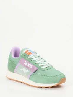 Damen Kangaroos – Retro-Sneaker aus Textil und Veloursleder mint