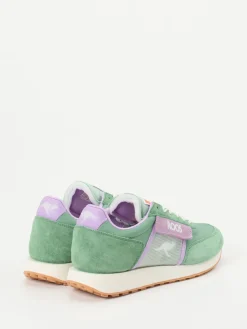 Damen Kangaroos – Retro-Sneaker aus Textil und Veloursleder mint