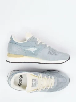 Damen Kangaroos – Retro-Sneaker aus Mesh und Veloursleder blau