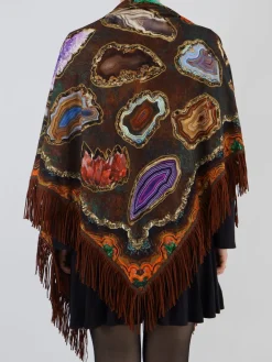 – Poncho aus Textil mit Kristallprint*Katherina Loretta Sale