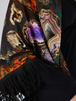 Damen Katherina Loretta – Poncho aus Textil mit Edelstein-Print