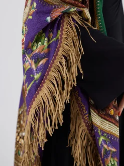 – Poncho-Tuch aus Textil mit Ethno-Print*Katherina Loretta Discount