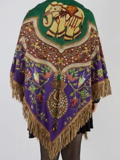 – Poncho-Tuch aus Textil mit Ethno-Print*Katherina Loretta Discount