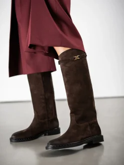 Kennel & Schmenger – Kniehohe Stiefel aus Veloursleder Dunkel*Kennel u0026 Schmenger Best