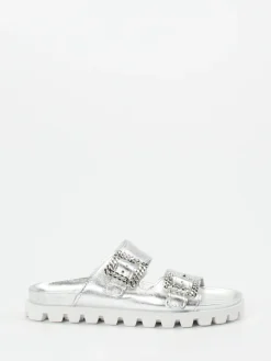 Damen Kennel u0026 Schmenger Kennel & Schmenger – Pantolette aus Metallicleder