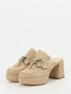 Damen Kennel u0026 Schmenger Kennel & Schmenger – Plateau-Mules aus Veloursleder beige