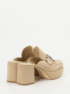 Damen Kennel u0026 Schmenger Kennel & Schmenger – Plateau-Mules aus Veloursleder beige