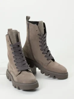 Damen Kennel u0026 Schmenger Kennel & Schmenger – Schnürstiefelette aus Nubukleder taupe