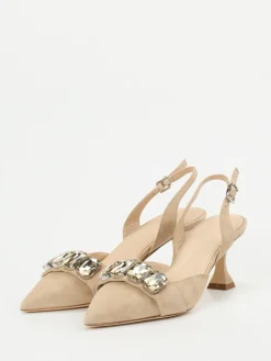 Damen Kennel u0026 Schmenger Kennel & Schmenger – Slingback-Pumps aus Veloursleder Beige