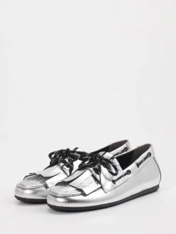 Kennel & Schmenger – Loafer aus Metallic-Leder in Silber*Kennel u0026 Schmenger Clearance